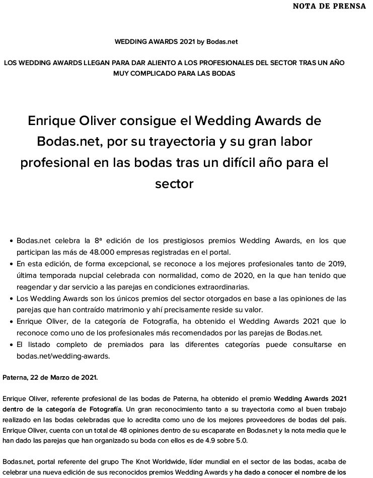 Enrique Oliver Fotógrafo de bodas en Valencia - wedding-awards-2021-nota-de-prensa-1.jpg